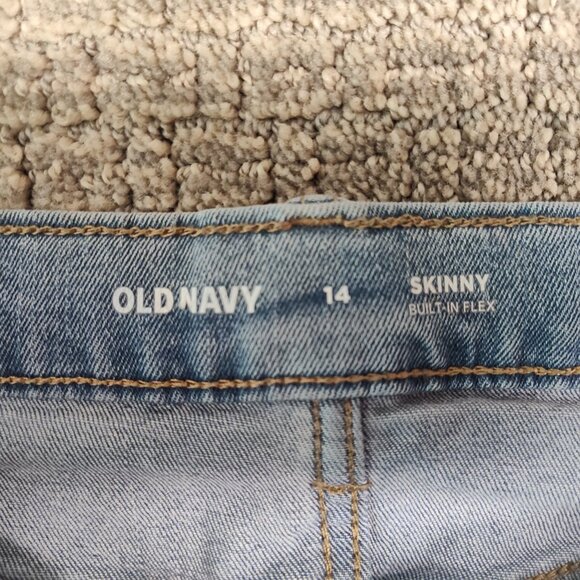 Old Navy Girls Skinny Jeans Built In Flex - Light Wash - Size 14 - EUC - Picture 3 of 5